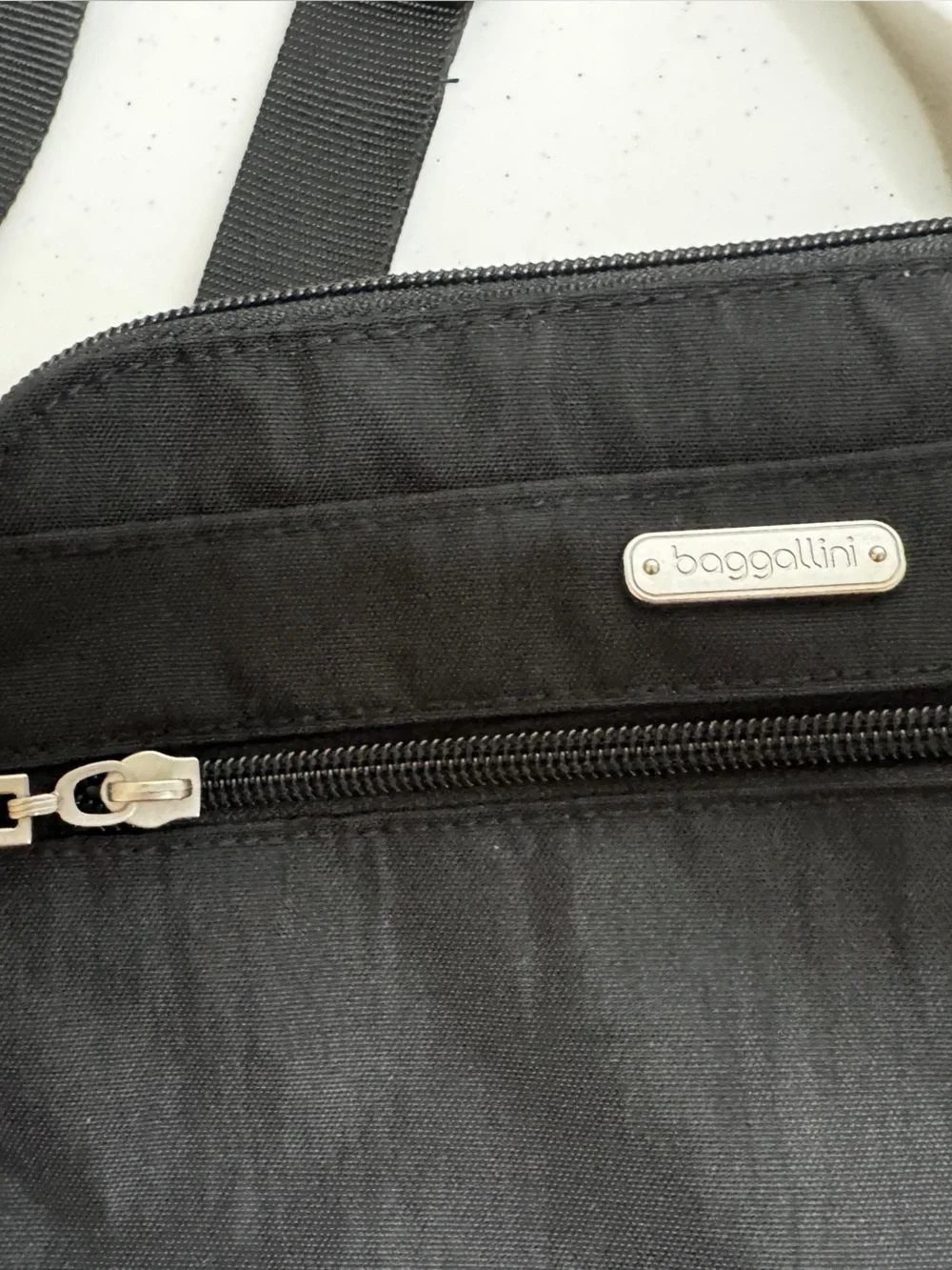 Baggallini Black Crossbody Messenger with Silver Hardware